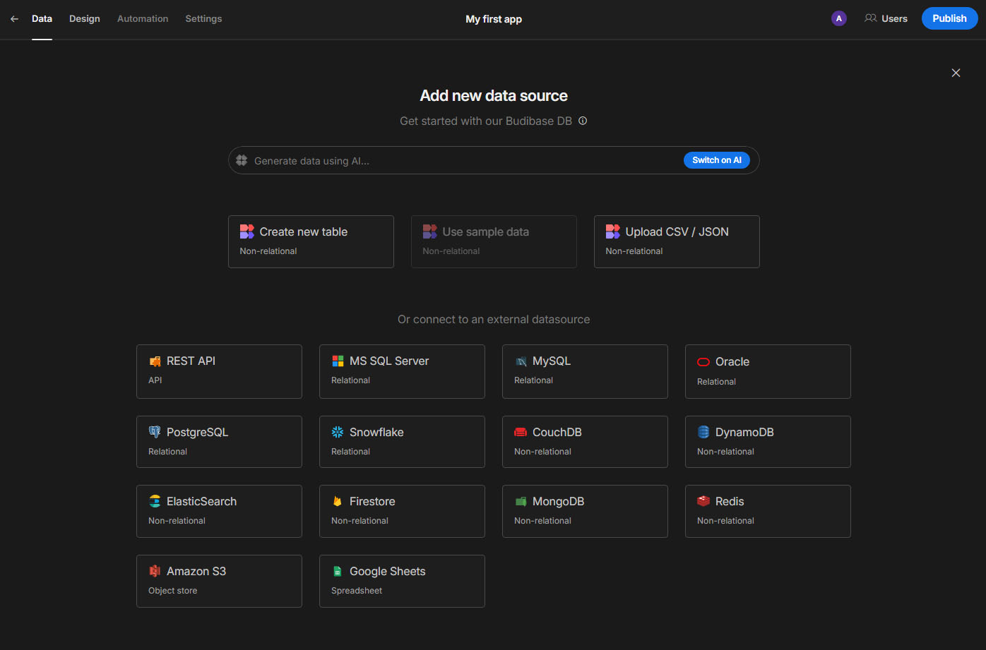 Aplikacja Budibase - szczegóły oferty hostingowej - Łączenie danych z wielu źródeł