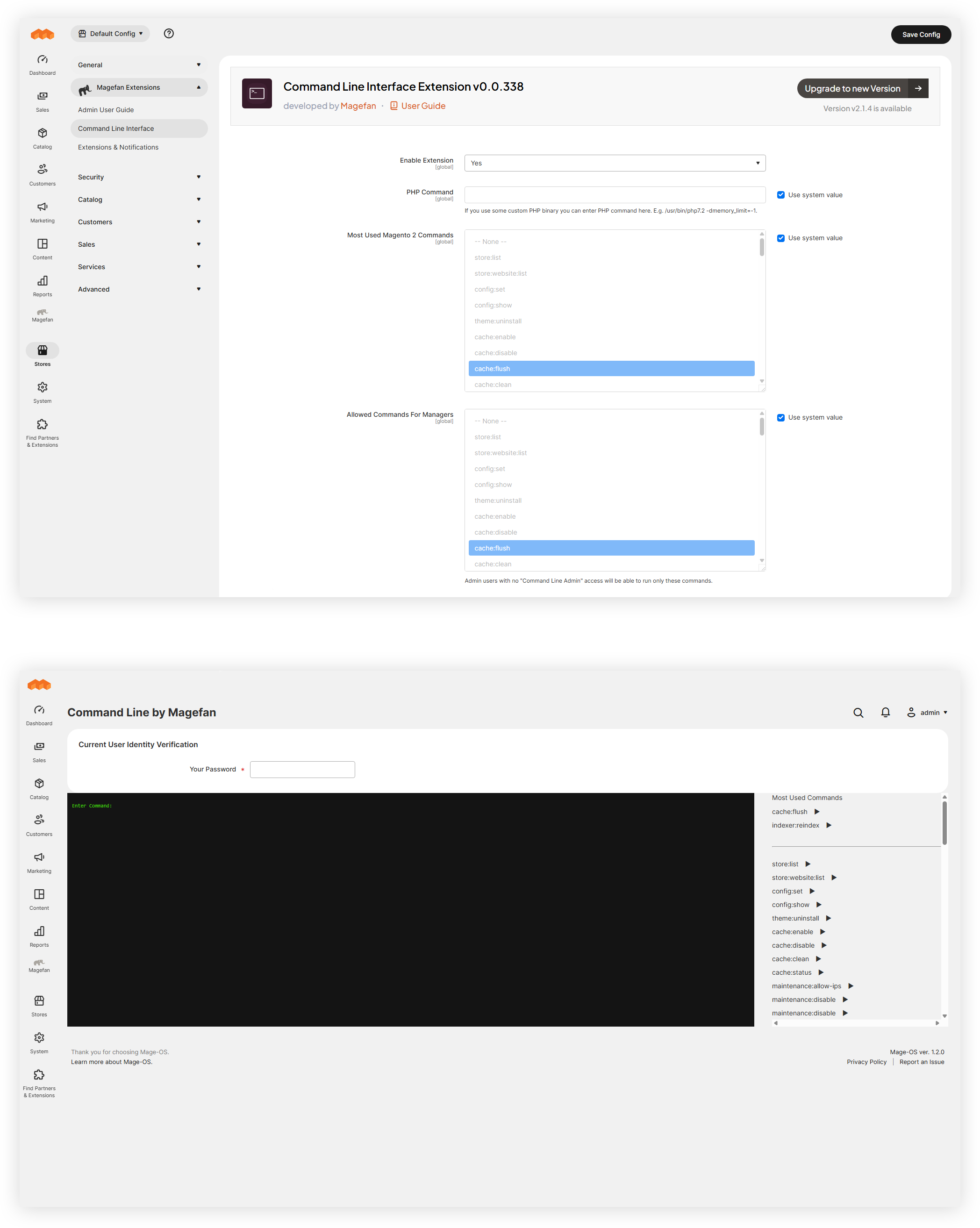 MageOS + Hyva + Satoshi - szczegóły hostingu  - Wykonuj zadania bezpośrednio z panelu administracyjnego
